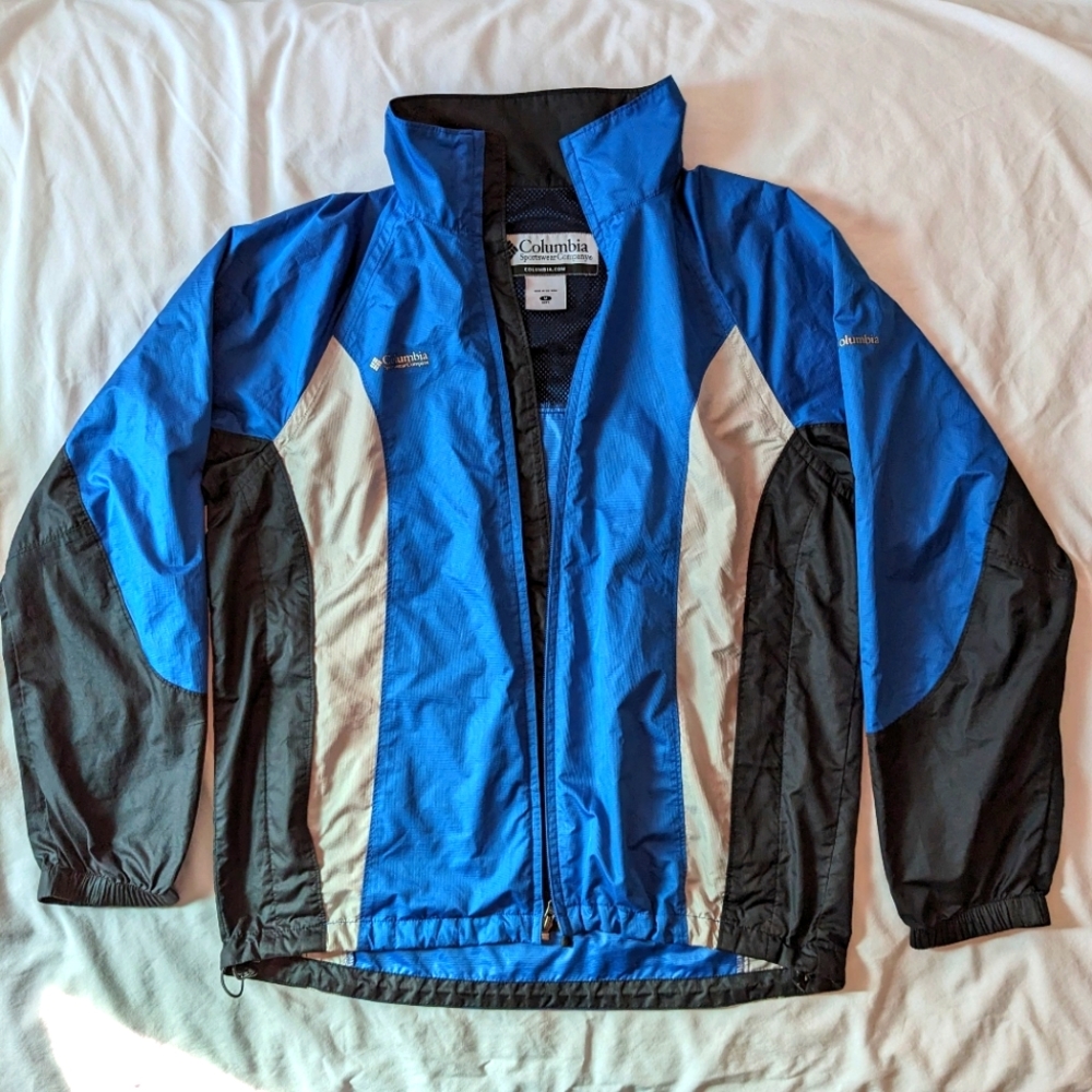 Columbia Wind Breaker, Blue, Black, Medium